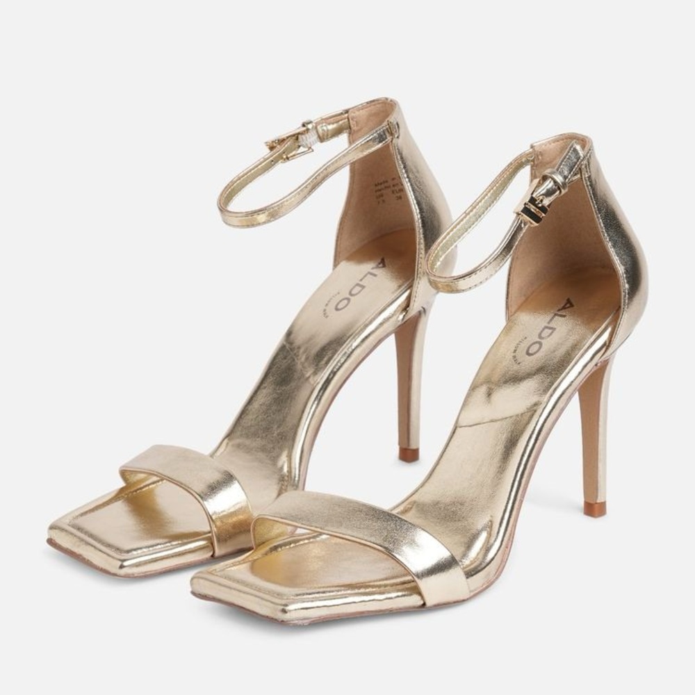 Aldo Metallic Gold Strappy Heels